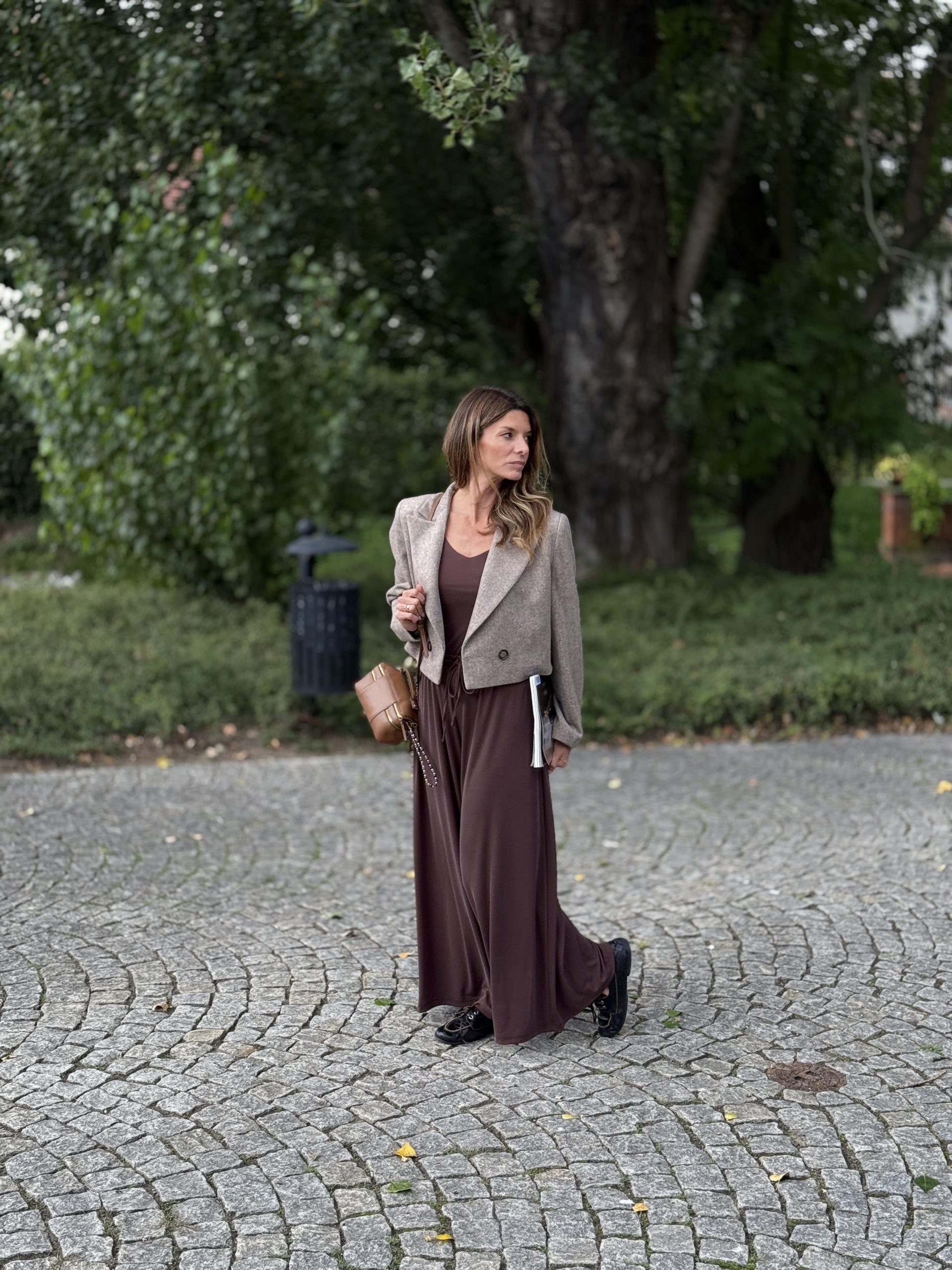 Marynarka krótka Tweed Wool Beige Petite - obrazek 12