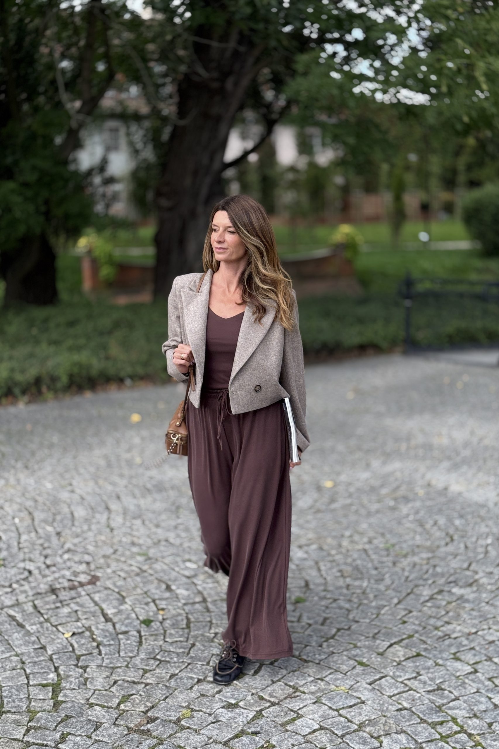 Marynarka krótka Tweed Wool Beige Petite - obrazek 8