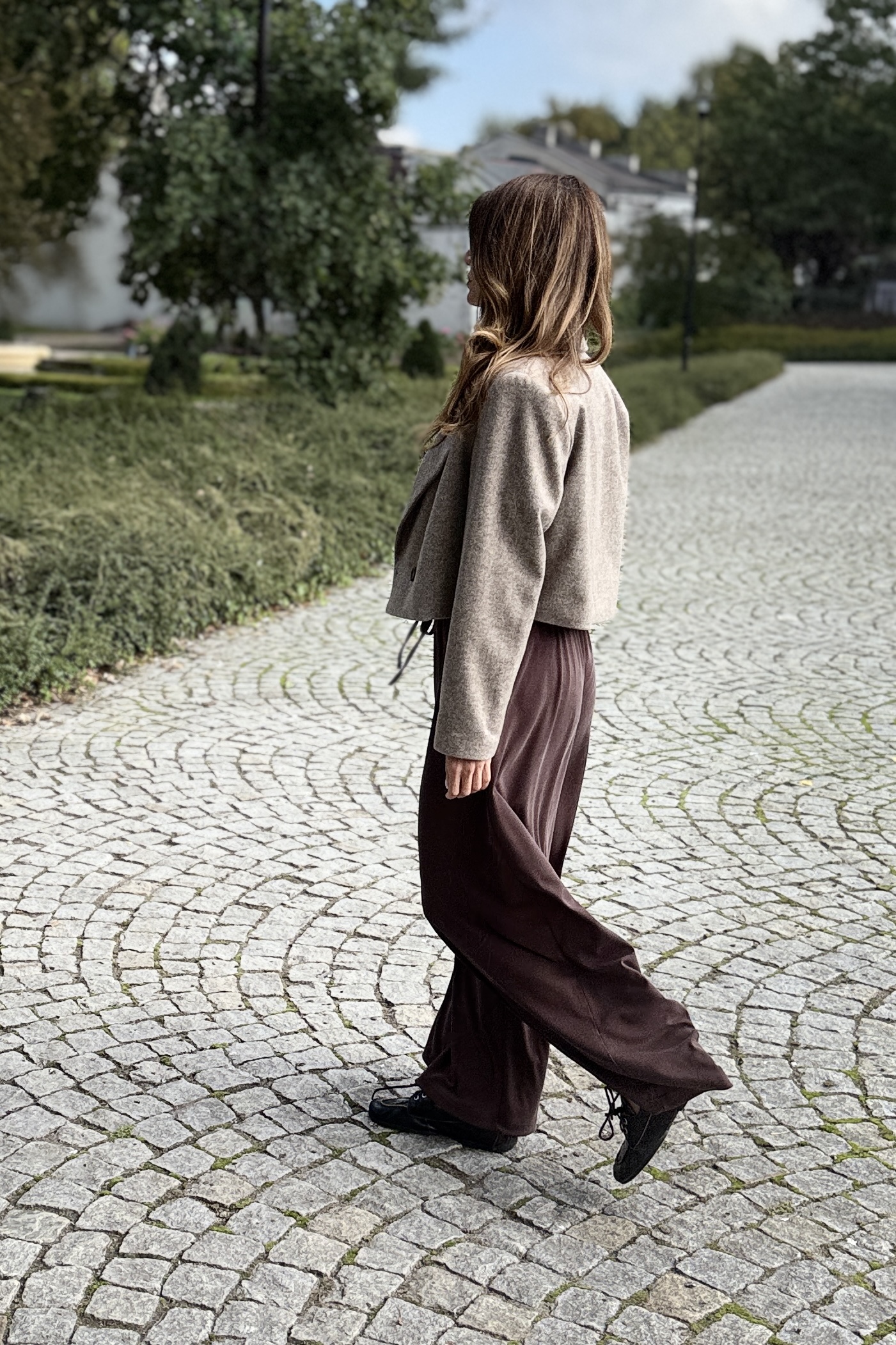 Marynarka krótka Tweed Wool Beige Petite - obrazek 10